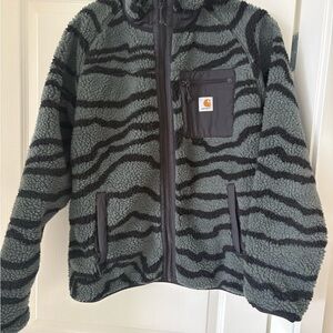 Carhartt sherpa men’s. Green & Black Sherpa Zip-Up Jacket